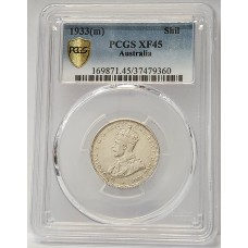 AUSTRALIA 1933 . ONE 1 SHILLING . PCGS XF45